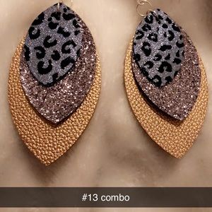 Handmade leather earrings Combo #13